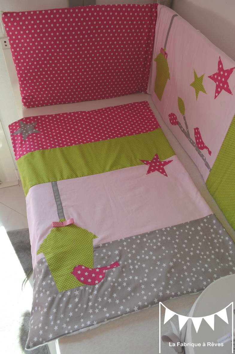Couverture bébé vert pomme anis rose fuchsia rose poudré gris ...