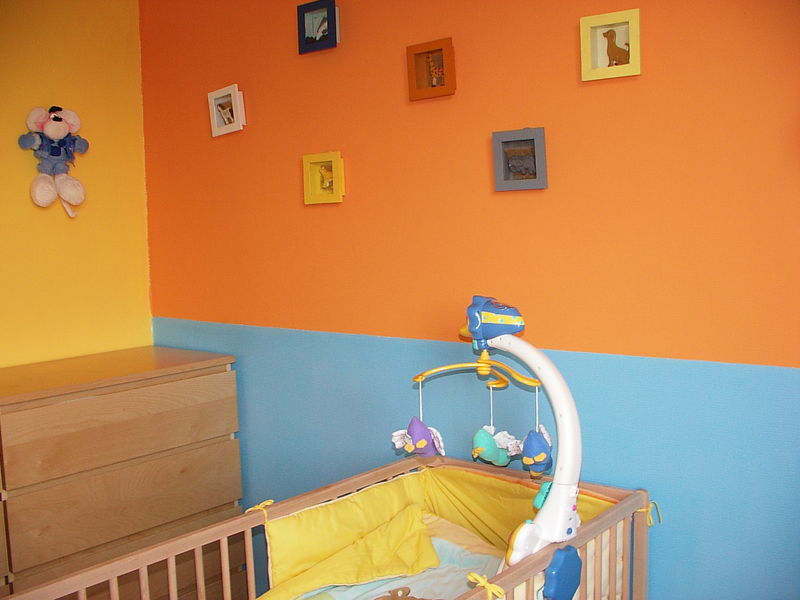 Facil'déco Peinture chambres enfants mur bleu meuble bleu