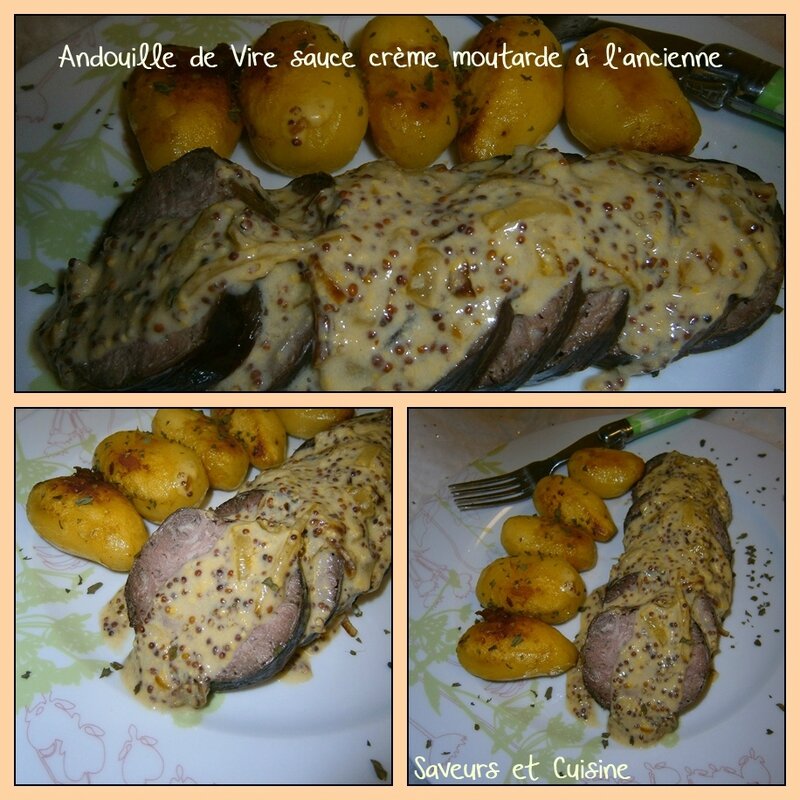 Andouille de Vire sauce crème moutarde à l'ancienne, trop bon