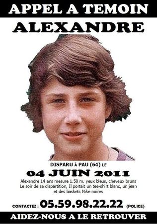 Appel à témoin pour Alexandre Junca - jeune disparu à Pau - 65482664_p