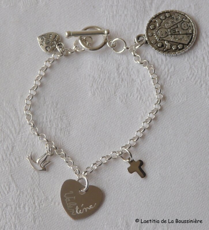 Bracelet en argent massif personnalisé
