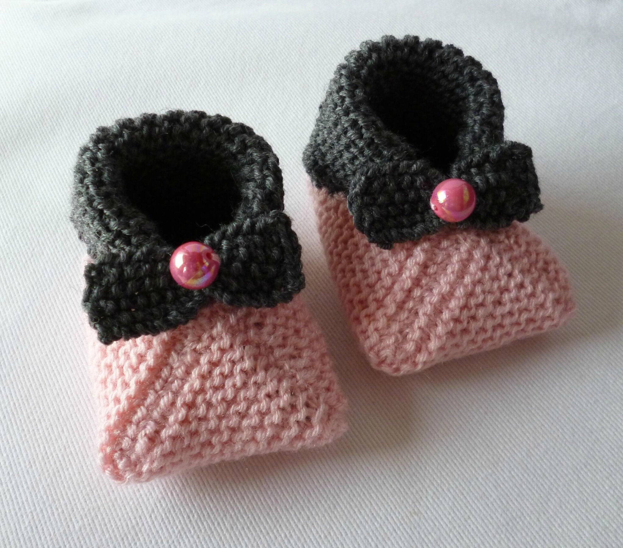 chaussons tricot carres