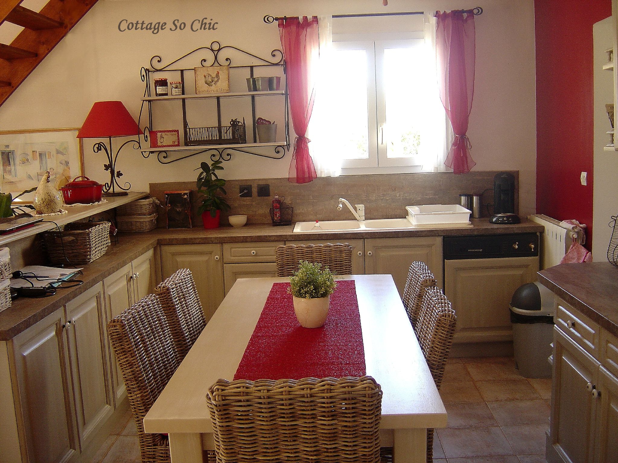 Déco cuisine campagne rouge
