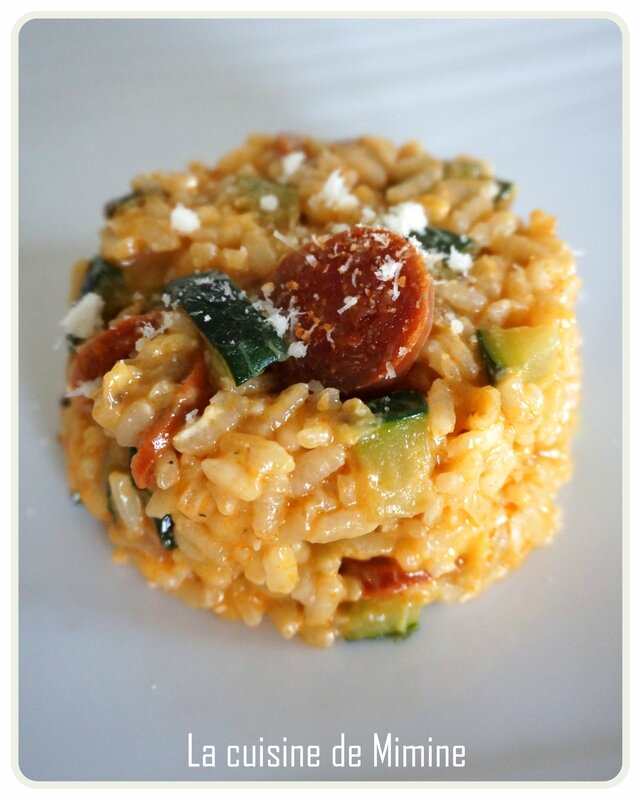 Risotto crémeux courgette chorizo La cuisine de Mimine