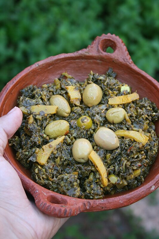 Salade de pourpier à la marocaine aux olives et citron confit- Passion culinaire 1