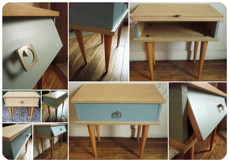 Chevet vintage bleu - montage