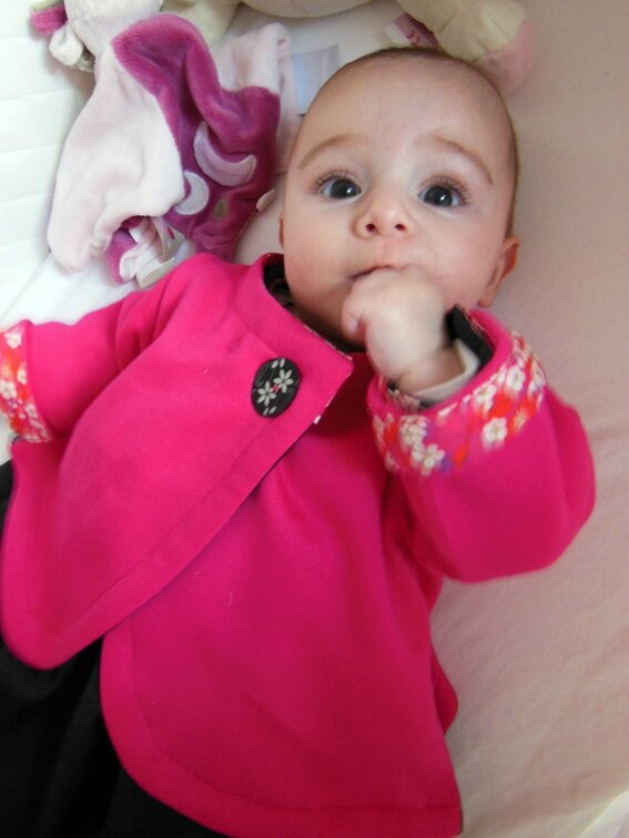 Tenue robe à smocks-gilet à godets6M 1-9