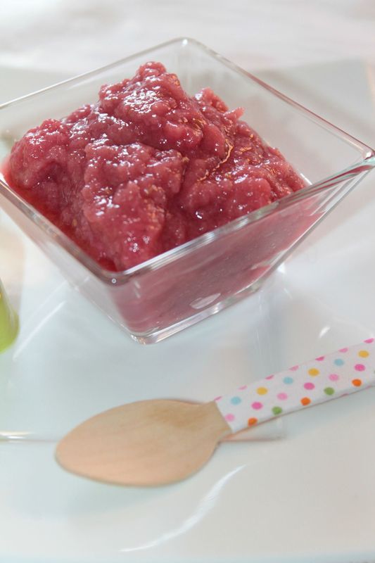 Compote pomme banane framboise Complainable