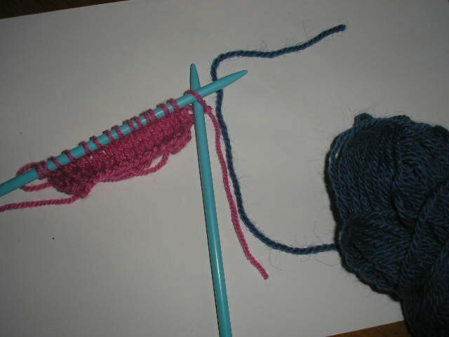 tricoter une echarpe changer de pelote