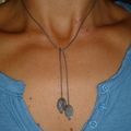 a) Pierres fines - Sautoir / Semi-precious stone - String of pea