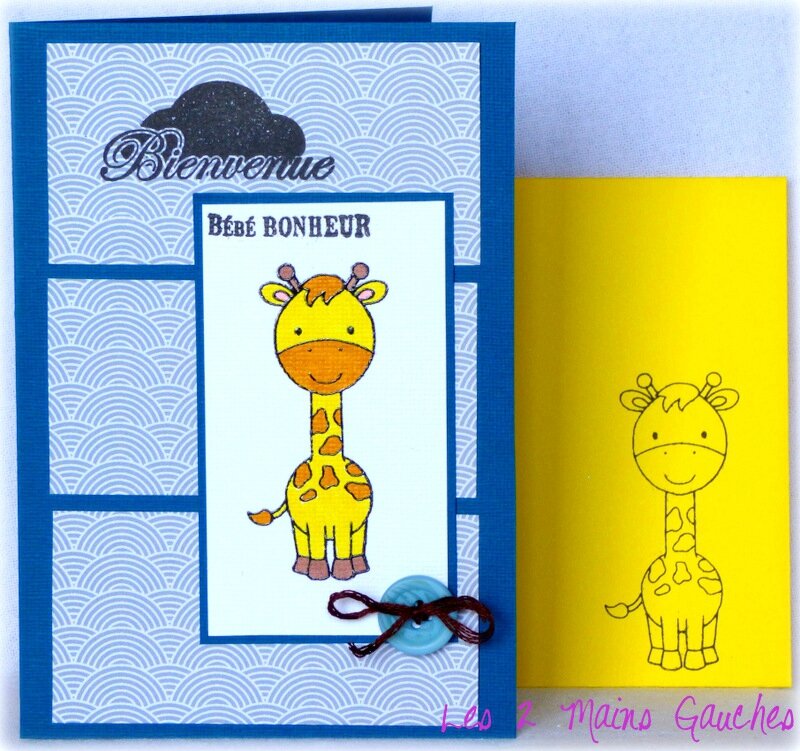 carte de naissance avec girafe