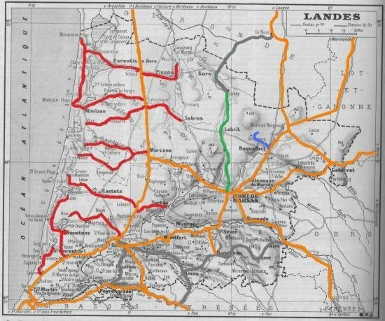 Landes---carte-des-voies-ferres--voie-normale