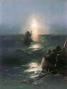St Pierre tentant de marcher sur les eaux par Ivan Aivazovsky