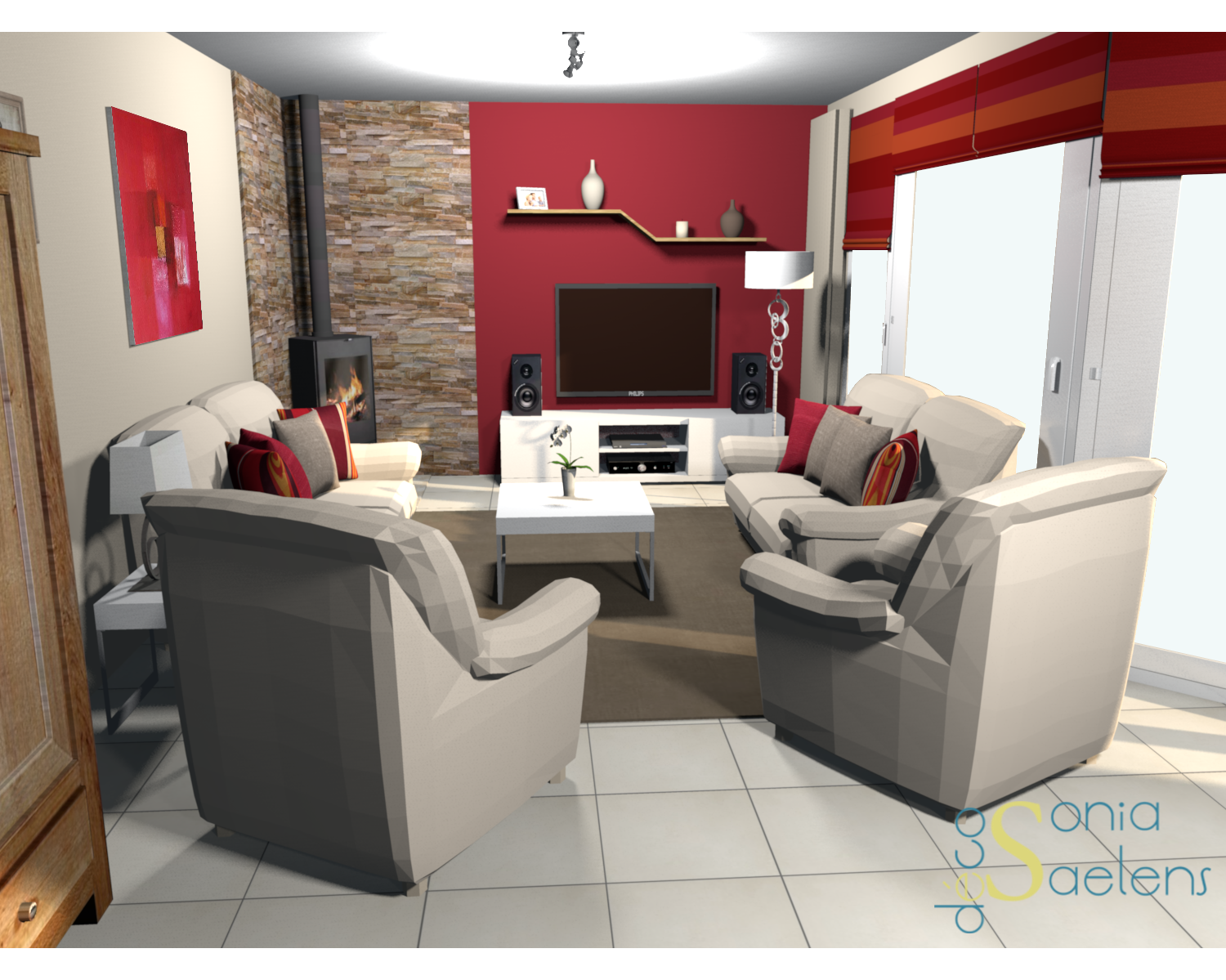 Deco salon gris orange: peinture salon : couleurs tendance pour ...