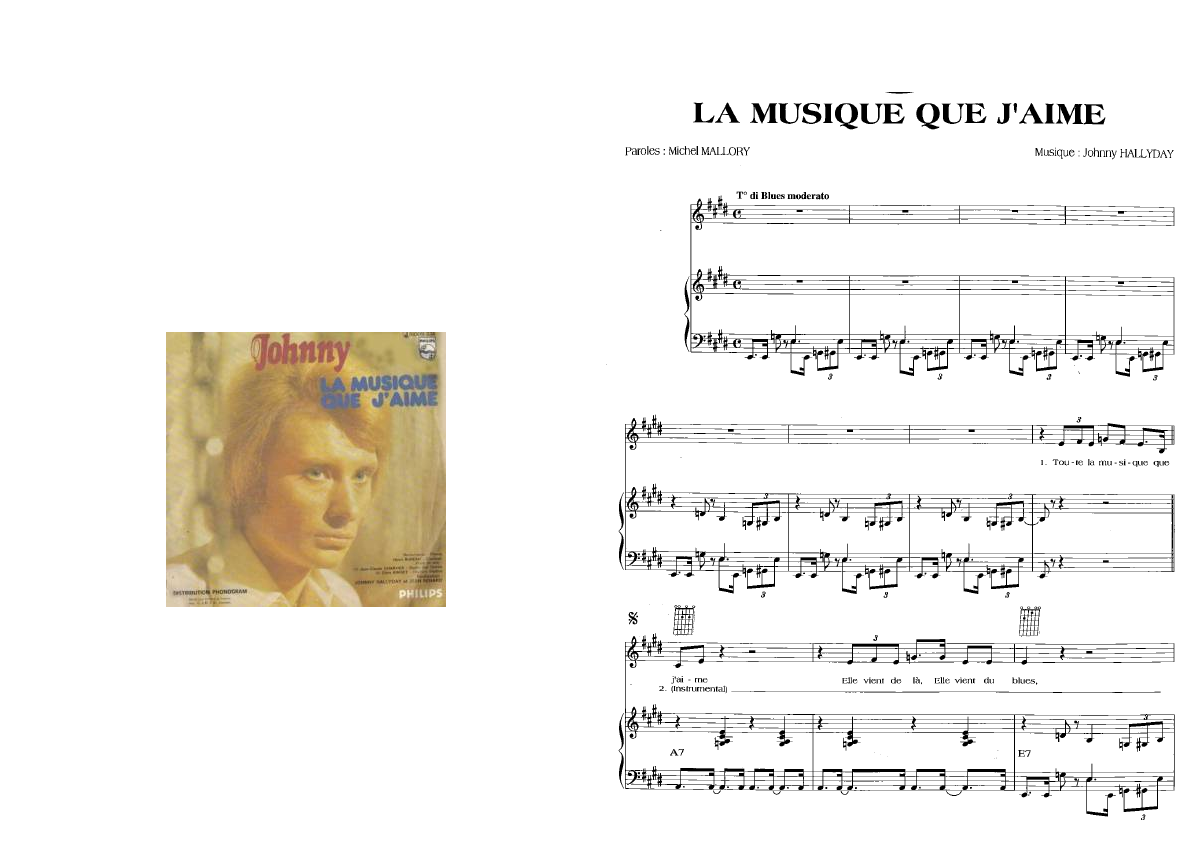 Toute La Musique Que J'aime Paroles Et Accords partition la musique que j'aime