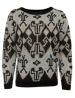 Influence Black Aztec Print Knitted Jumper 1 a