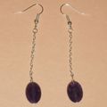 a) Pierre fine - Boucles d'oreilles /Semi precious stone Earring