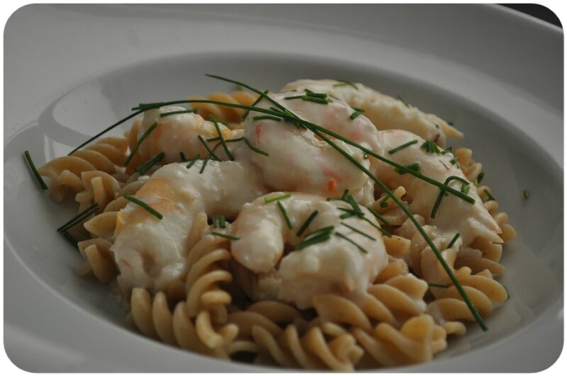 Tortis aux crevettes et chèvre - Poil Aux Dents Tortis aux crevettes et chèvre - Poil Aux Dents