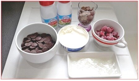 dôme mousse chocolat, framboises15 dôme mousse chocolat, framboises15
