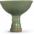 A 'longquan' celadon-glazed stem bowl, ming dynasty (1368-1644)