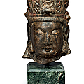A stone head of guanyin, china, ming dynasty (1368-1644)