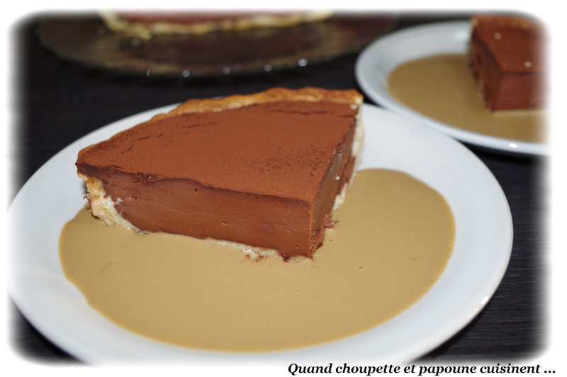 tarte au chocolat et crème anglaise au café-190