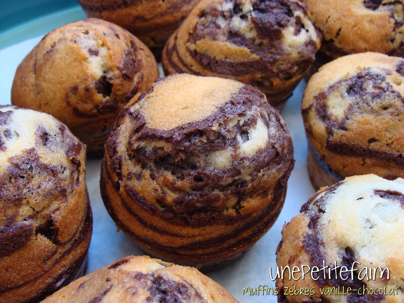 Muffins zebres vanille chocolat - zoom
