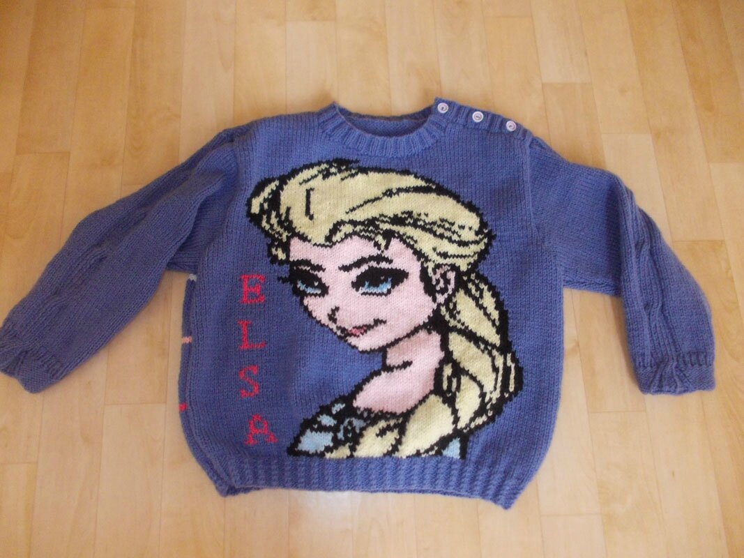 Pull Reine des Neiges Elsa - Babcia tricote
