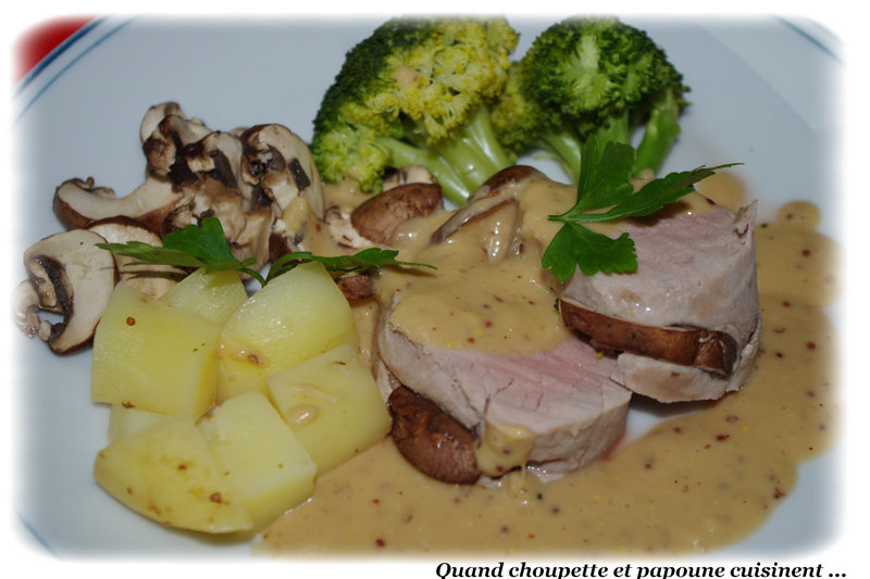 filet mignon de porc, champignons et brocolis-8637