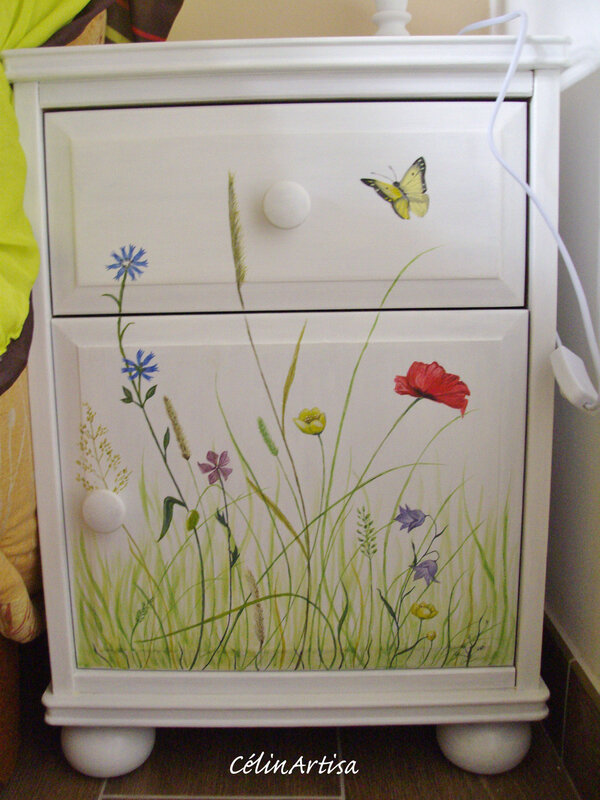 Chevet "Fleurs des champs & insectes"