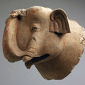 Elephant's head, gandhara, 4th/5th century ad