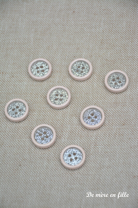 bouton rose pailleté GM