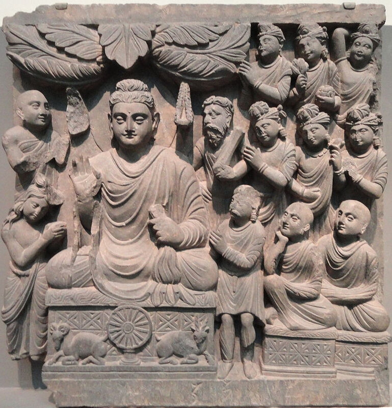 Bouddha, 1er sermon, II-IIIe s, Gandhara