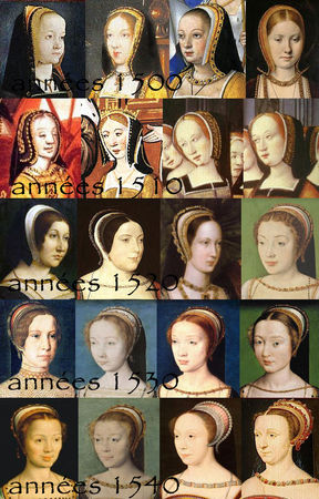 Evolution de la coiffure de 1500 à 1550