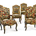 A suite of italian rococo green-painted and parcel-gilt chairs, mid-18th century