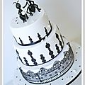 Gâteau mariage noir et blanc très original à nîmes