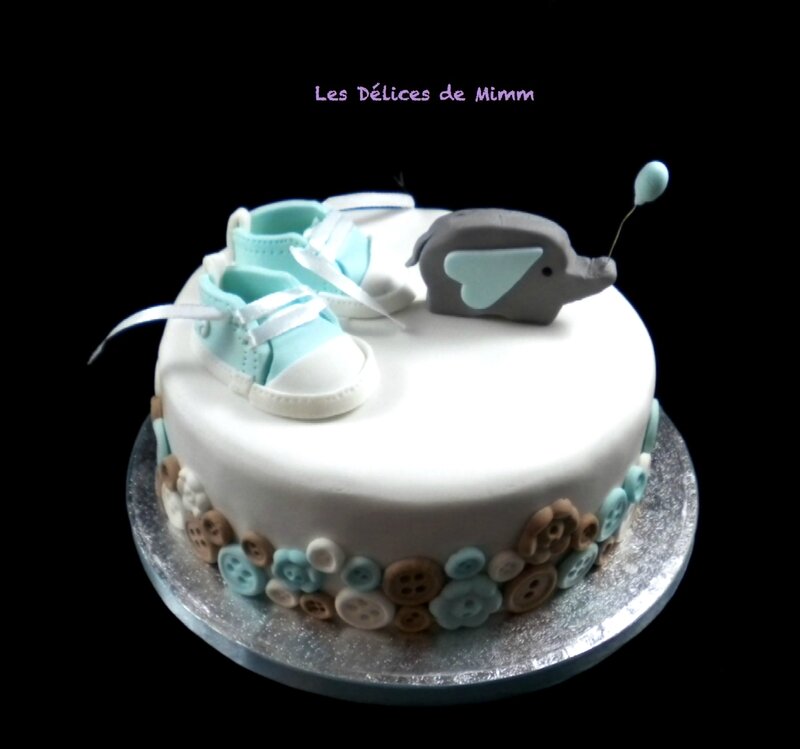 Un sponge cake pour diabétique pour ce baby shower cake2