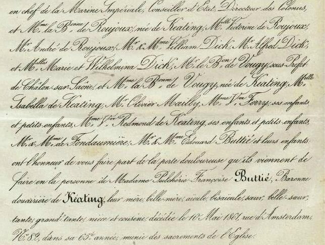 Buttié Pulchérie Françoise_Faire part décès 1861