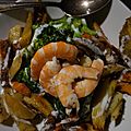 Salade pommes de terre brocolis aux crevettes