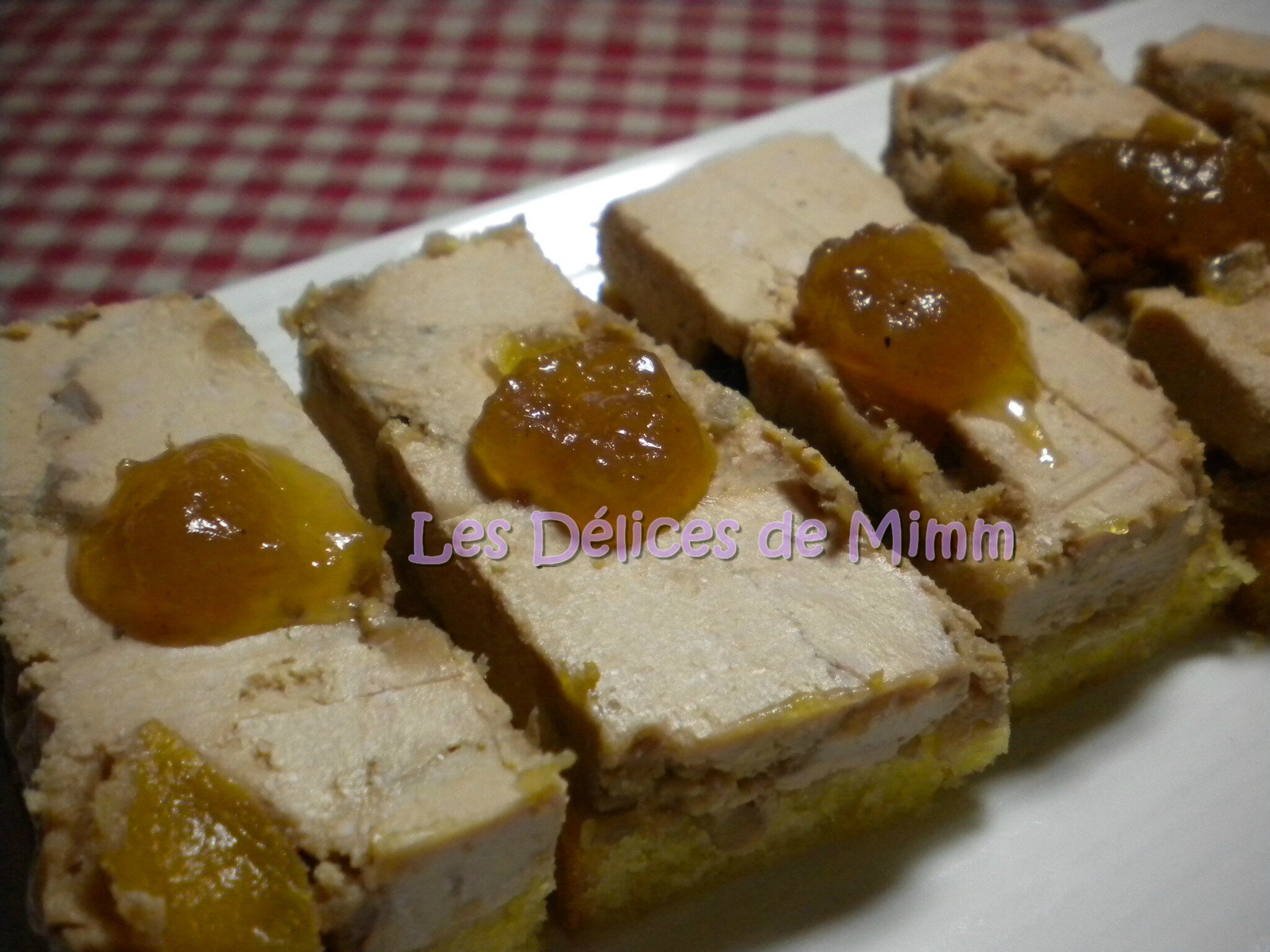 Terrine de foie gras mi-cuit et son chutney d'échalotes et raisins