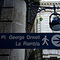 Barcelone, quartier gothique, place George Orwell (Espagne)