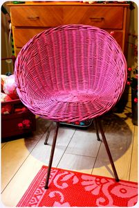 chaise 50'rose