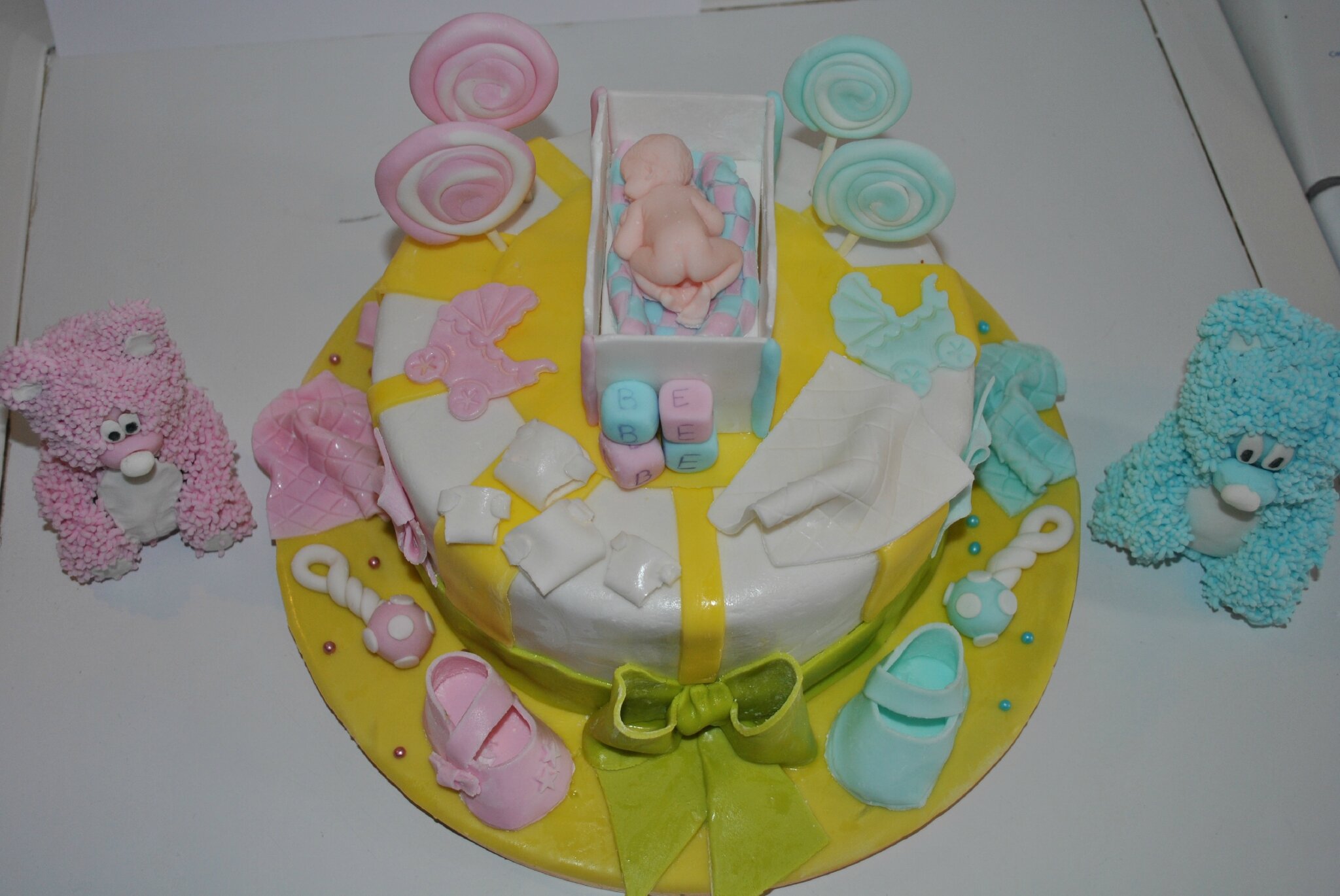 57 23 03 13 Gateau Baby Shower Bebe Mixte Decogateaucouly