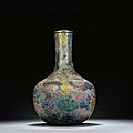 A large and rare cloisonne enamel 'dragon' vase, tianqiuping, qing dynasty, qianlong period