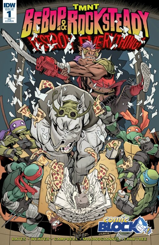 IDW TMNT bebop & rocksteady destroy everything 01 comic block variant