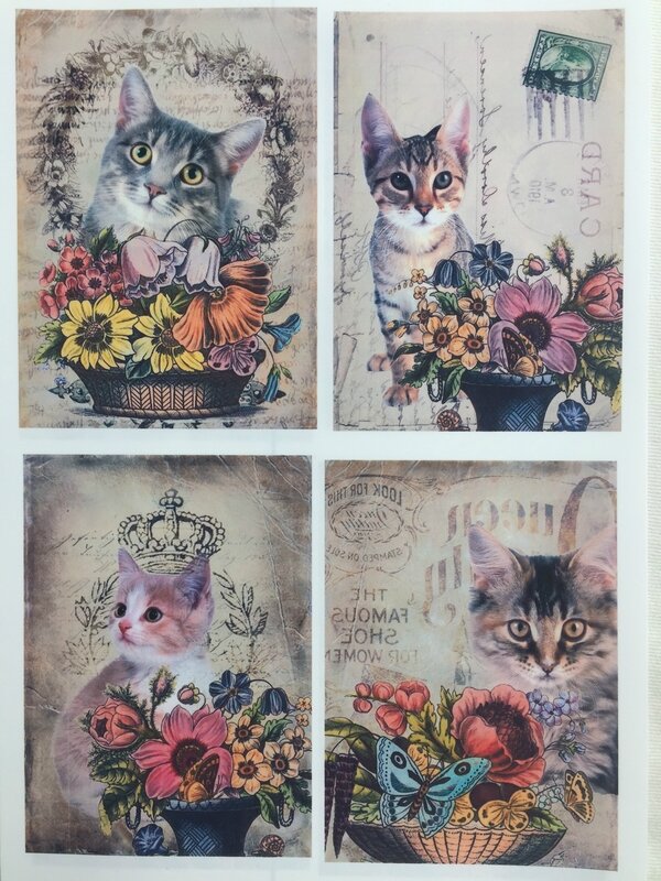 Pochette petits chats et fleurs 2