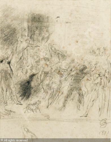Carpeaux, Scene du siege de Paris. Gambetta haranguant la foule (1871)