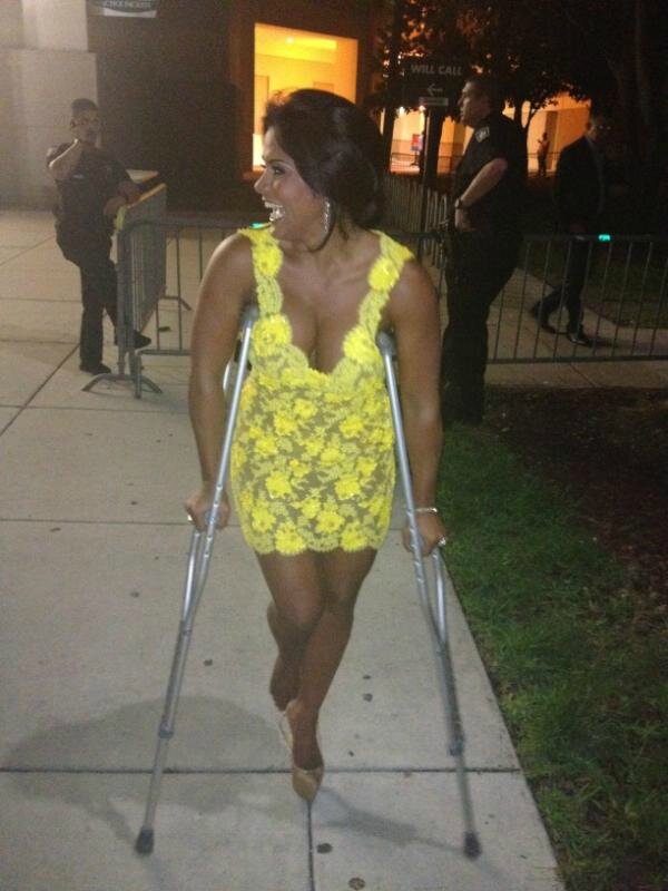  Sprained ankle, crutches and footbare