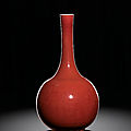 A 'langyao'-red bottle vase, qing dynasty, kangxi period (1662-1722)
