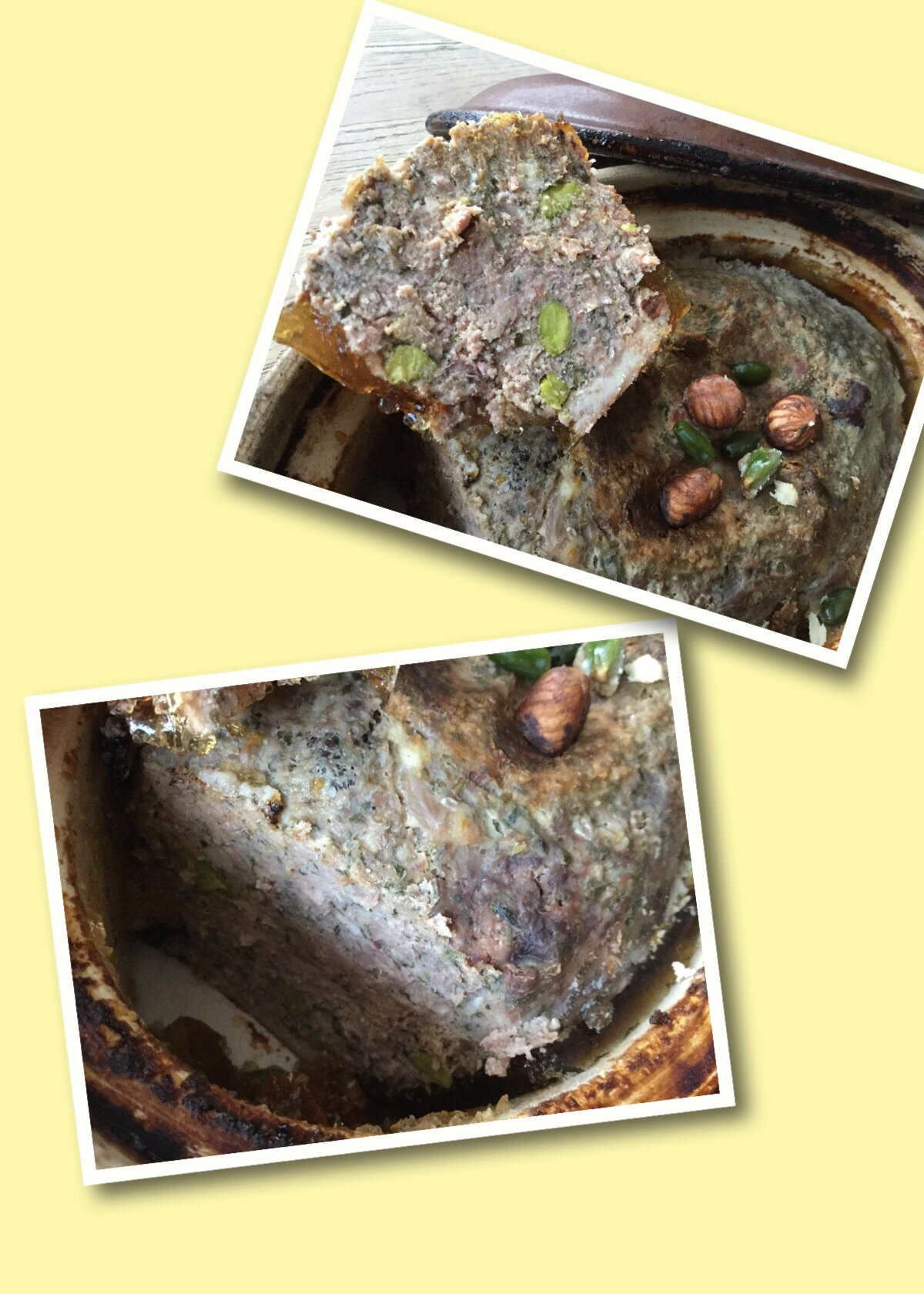 terrine de canard aux noisettes et pistaches Gourmandises sucrées ou